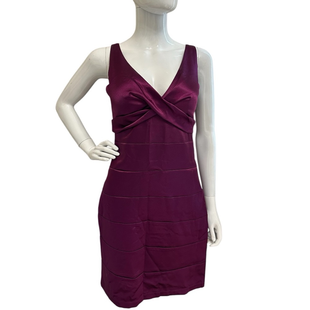NWT Elegant City triangles purple bandage dress